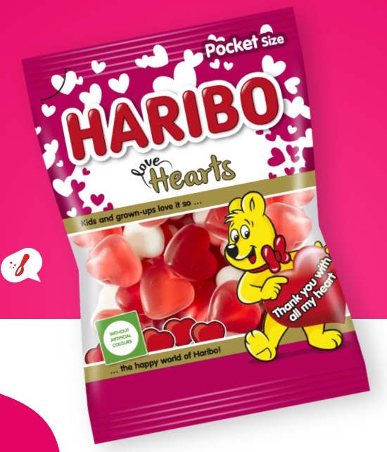 TIP: Darujte svému milovanému své srdce a pokud má rád sladké, tak Haribo Love Hearts!